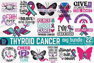 Thyroid Cancer Awareness SVG Bundle SVG DESIGNISTIC 