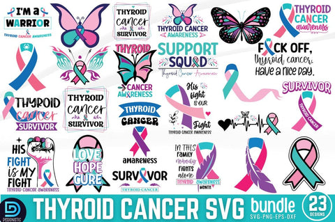 Thyroid Cancer SVG Bundle SVG DESIGNISTIC 