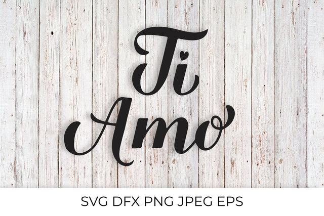Ti Amo calligraphy hand lettering. I Love You in Italian SVG LaBelezoka 