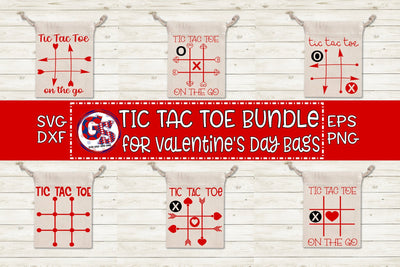 Tic Tac Toe Bundle for Valentine's Day Bags SVG DXF EPS PNG-Teacher Valentine's Day SVG Greedy Stitches 
