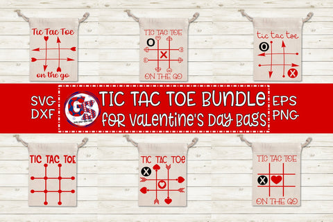 Tic Tac Toe Bundle for Valentine's Day Bags SVG DXF EPS PNG-Teacher Valentine's Day SVG Greedy Stitches 