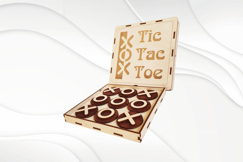 Tic Tac Toe svg files, bilateral pattern game for laser cut. SVG VectorBY 