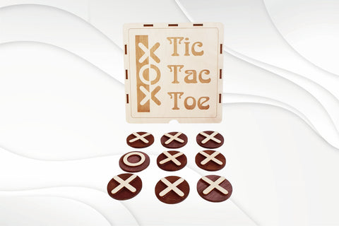 Tic Tac Toe svg files, bilateral pattern game for laser cut. SVG VectorBY 