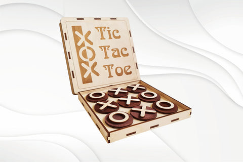 Tic Tac Toe svg files, bilateral pattern game for laser cut. SVG VectorBY 