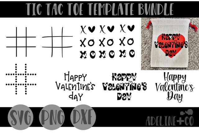 Tic tac toe template bundle SVG Adeline&co 