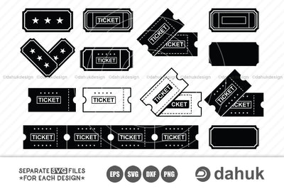 Ticket svg,Blank Ticket,Admission Ticket,Cinema,Admit One,Train,Carnival,Circus,Raffle Ticket,Cut file,for silhouette,svg,eps,dxf,pngfilm SVG dahukdesign 