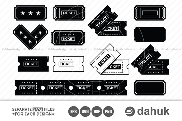 Ticket svg,Blank Ticket,Admission Ticket,Cinema,Admit One,Train,Carnival,Circus,Raffle Ticket,Cut file,for silhouette,svg,eps,dxf,pngfilm SVG dahukdesign 