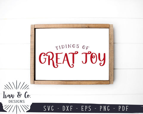 Tidings of Great Joy SVG Files | Christian Christmas SVG | Farmhouse SVG | Commercial Use | Cricut | Silhouette | Digital Cut Files (1099027237) SVG Ivan & Co. Designs 