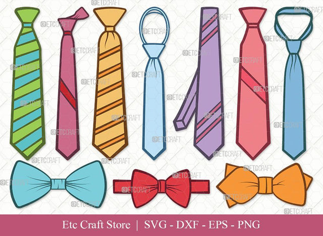 Tie Clipart SVG Cut File | Necktie Svg | Tuxedo Tie Svg | Men's Neckties Svg | Neck Tie Svg | Wedding Tie Svg | Suit Tie Svg | Tie Svg Bundle SVG ETC Craft 