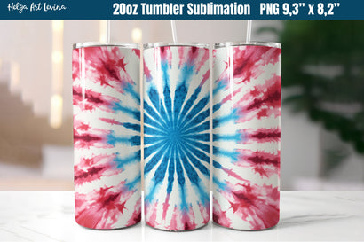 Tie Dye 20 OZ Skinny Tumbler Sublimation Sublimation Helga Art 