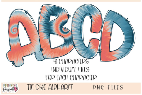 Tie Dye Alphabet Doodle Letters PNG, Tie Dye Sublimation Alphabet Sublimation Designing Digitals 