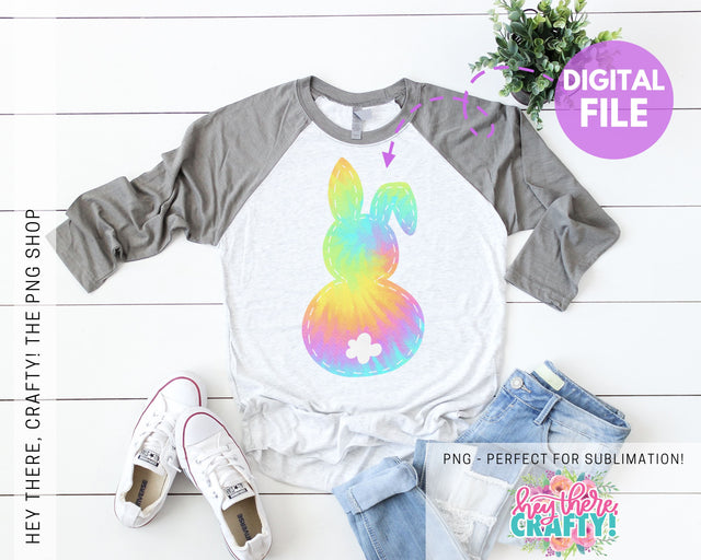 Tie Dye Bunny PNG Sublimation Hey There, Crafty! 