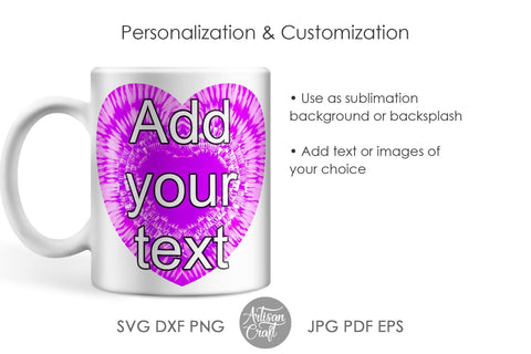 Tie dye heart PNG, tie dye sublimation backgrounds SVG Artisan Craft SVG 