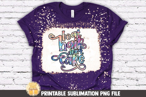 Tie Dye Lake Sublimation PNG File | Boat Hair Don't Care Sublimation Cheese Toast Digitals 