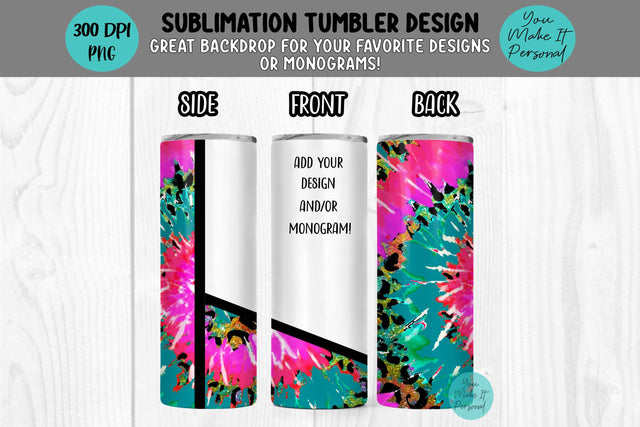 Tie Dye Leopard/Cheetah Sublimation Tumbler Sublimation You Make It Personal 
