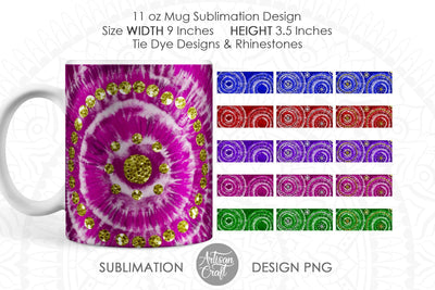 Tie Dye Mug, 11 oz mug template, mug sublimation template SVG Artisan Craft SVG 