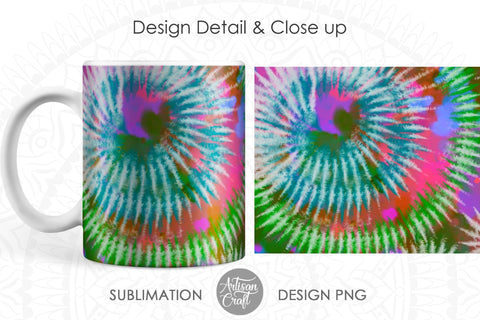Tie dye mug sublimation designs, 11 oz Mug template SVG Artisan Craft SVG 