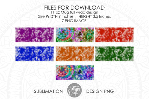 Tie dye mug sublimation designs, 11 oz Mug template SVG Artisan Craft SVG 