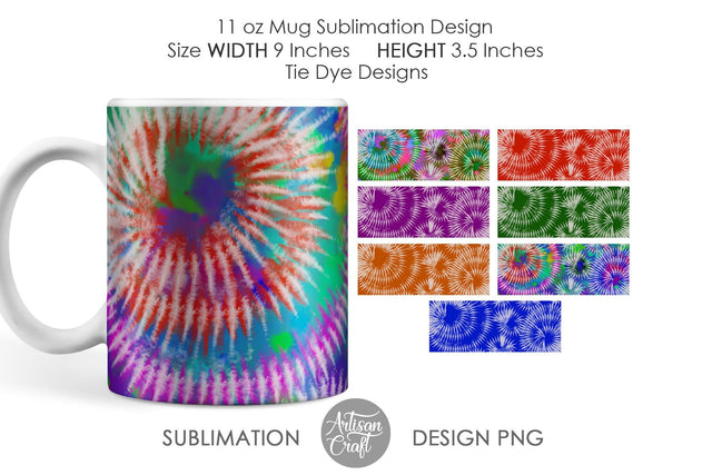 Tie dye mug sublimation designs, 11 oz Mug template SVG Artisan Craft SVG 
