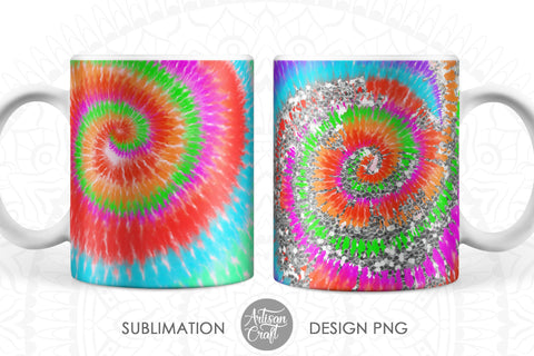 Tie dye mug sublimation designs for 11 oz Mug Sublimation Artisan Craft SVG 