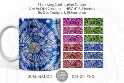 Tie dye mug sublimation designs, silver gold rhinestones SVG Artisan Craft SVG 