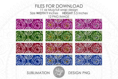 Tie dye mug sublimation designs, silver gold rhinestones SVG Artisan Craft SVG 