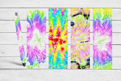 Tie Dye Pen Wrap Set 3 Png,Spiral Tie Dye Pen Wrap,Abstract Tie Dye Decal Pattern Print Waterslide,Epoxy Glitter Pen Wrap, Ink Joy Wraps Sublimation ArtStudio 