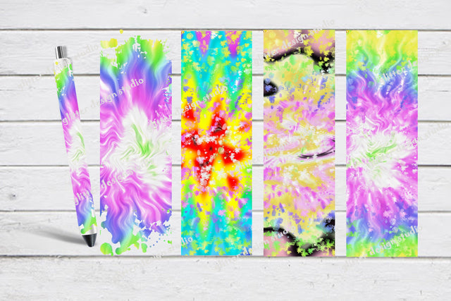 Tie Dye Pen Wrap Set 3 Png,Spiral Tie Dye Pen Wrap,Abstract Tie Dye Decal Pattern Print Waterslide,Epoxy Glitter Pen Wrap, Ink Joy Wraps Sublimation ArtStudio 