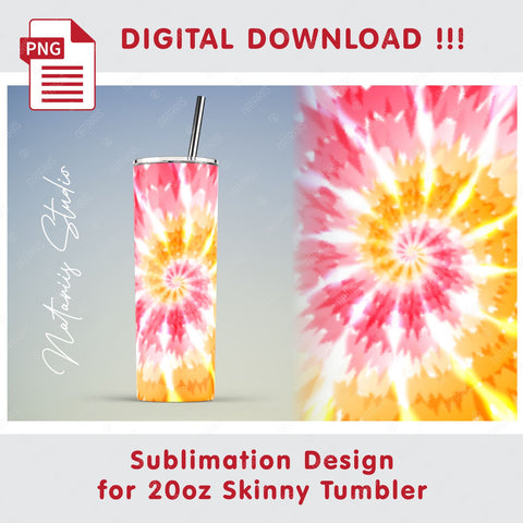 Tie Dye Sublimation pattern for 20oz SKINNY TUMBLER. Sublimation Natariis Studio 