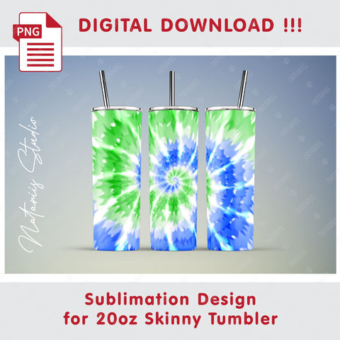 Tie Dye Sublimation pattern for 20oz SKINNY TUMBLER Sublimation Natariis Studio 