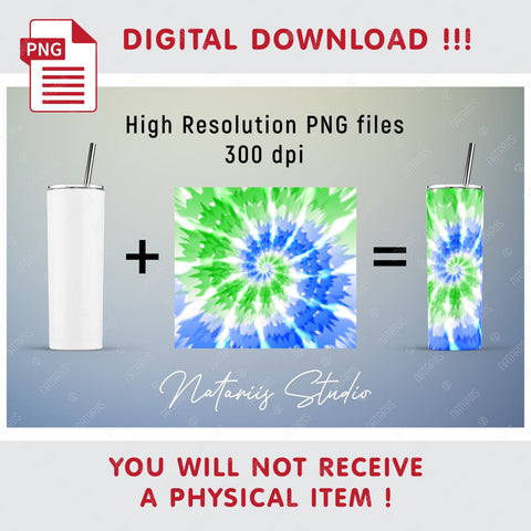 Tie Dye Sublimation pattern for 20oz SKINNY TUMBLER Sublimation Natariis Studio 