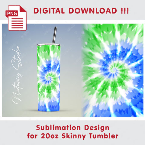 Tie Dye Sublimation pattern for 20oz SKINNY TUMBLER Sublimation Natariis Studio 