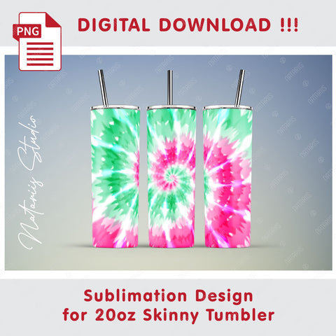 Tie Dye Sublimation pattern for 20oz SKINNY TUMBLER. Sublimation Natariis Studio 
