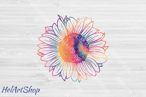 Tie dye Sunflower Sublimation PNG Sublimation _HelArtShop_ 