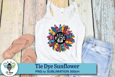 Tie Dye Sunflower Sublimation Sublimation B Renee Design 
