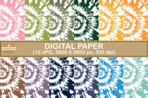 Tie-Dye Textures Digital Papers Backgrounds Digital Pattern SineDigitalDesign 