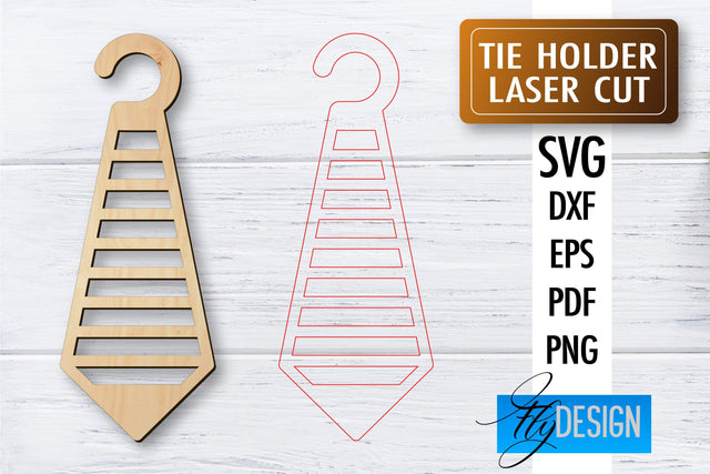 Tie Holder Laser Cut SVG | Outfit SVG Design | CNC Files SVG Fly Design 