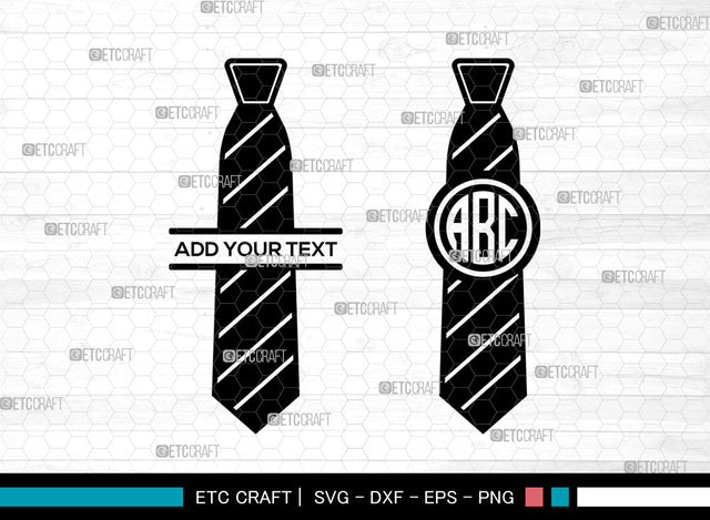 Tie Monogram SVG, Necktie Svg, Tuxedo Tie Svg, Men's Neckties Svg, Split Monogram Svg SVG ETC Craft 