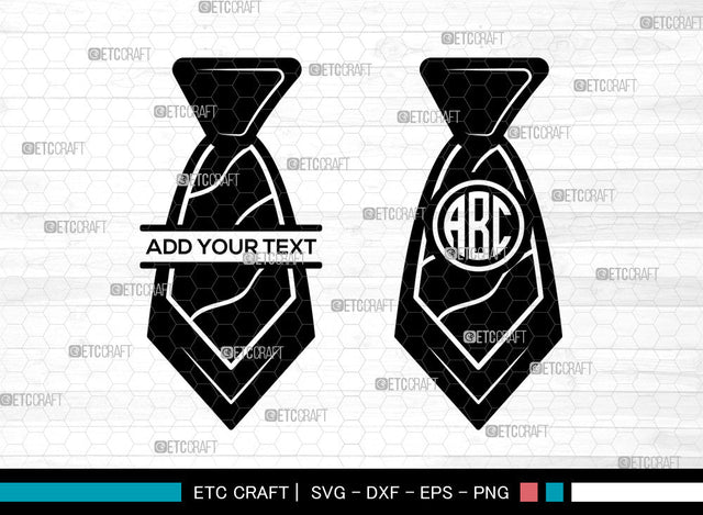 Tie Monogram SVG, Necktie Svg, Tuxedo Tie Svg, Men's Neckties Svg, Split Monogram Svg SVG ETC Craft 