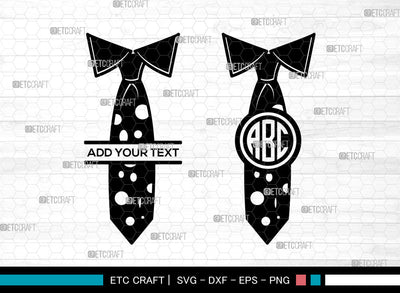 Tie Monogram SVG, Necktie Svg, Tuxedo Tie Svg, Men's Neckties Svg, Split Monogram Svg SVG ETC Craft 