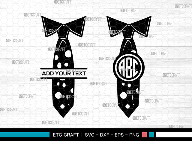 Tie Monogram SVG, Necktie Svg, Tuxedo Tie Svg, Men's Neckties Svg, Split Monogram Svg SVG ETC Craft 