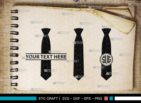 Tie Monogram, Tie Silhouette, Tie SVG, Necktie Svg, Mens Shirt Tie Svg, Fashion Svg, SB00217 SVG ETC Craft 