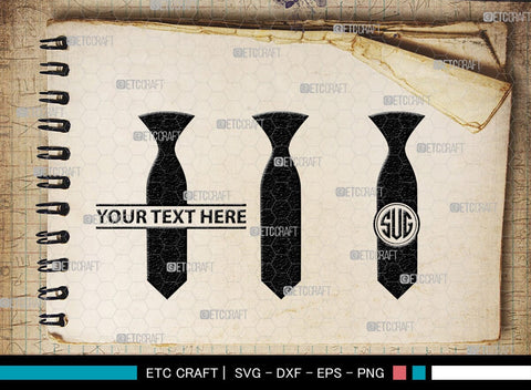 Tie Monogram, Tie Silhouette, Tie SVG, Necktie Svg, Mens Shirt Tie Svg, Fashion Svg, SB00217 SVG ETC Craft 