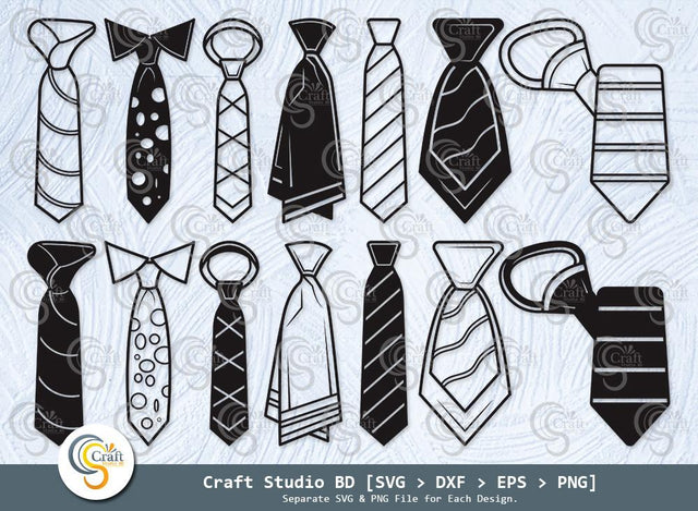 Tie Silhouette, Necktie Svg, Tuxedo Tie Svg, Men's Neckties Svg, Tie Svg Bundle SVG ETC Craft 