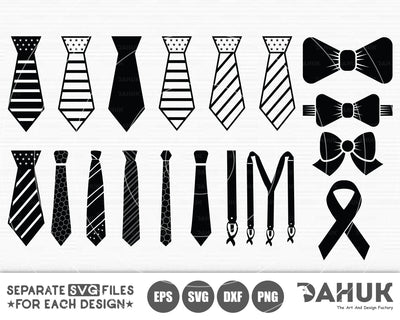 Tie SVG, Suspenders svg, Tuxedo svg, eps, dxf, png, vector, cut file, Tie cricut, Bow svg, Accessories Man Svg SVG dahukdesign 