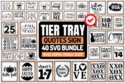 Tier Tray Sign SVG Bundle SVG Regulrcrative 