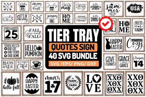 Tier Tray Sign SVG Bundle SVG Regulrcrative 