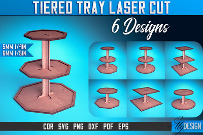 Tiered Tray Laser Cut SVG | Tiered Tray Laser Cut SVG Design | CNC Files SVG Fly Design 