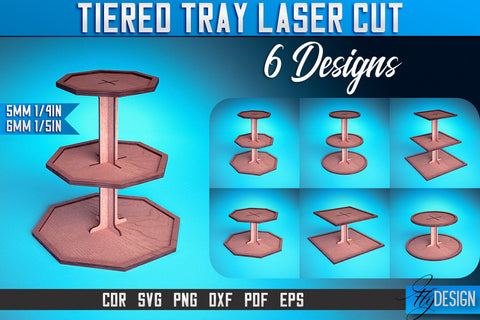 Tiered Tray Laser Cut SVG | Tiered Tray Laser Cut SVG Design | CNC Files SVG Fly Design 