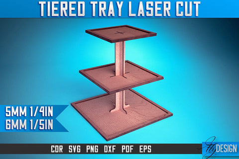 Tiered Tray Laser Cut SVG | Tiered Tray Laser Cut SVG Design | CNC Files SVG Fly Design 